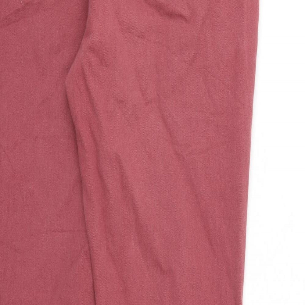 Womens UK Size  Preworn Regular Fit Straight Pink Jeans