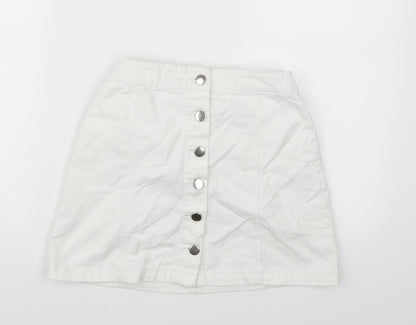 Divided by H&M Womens White  Denim A-Line Skirt Size 6