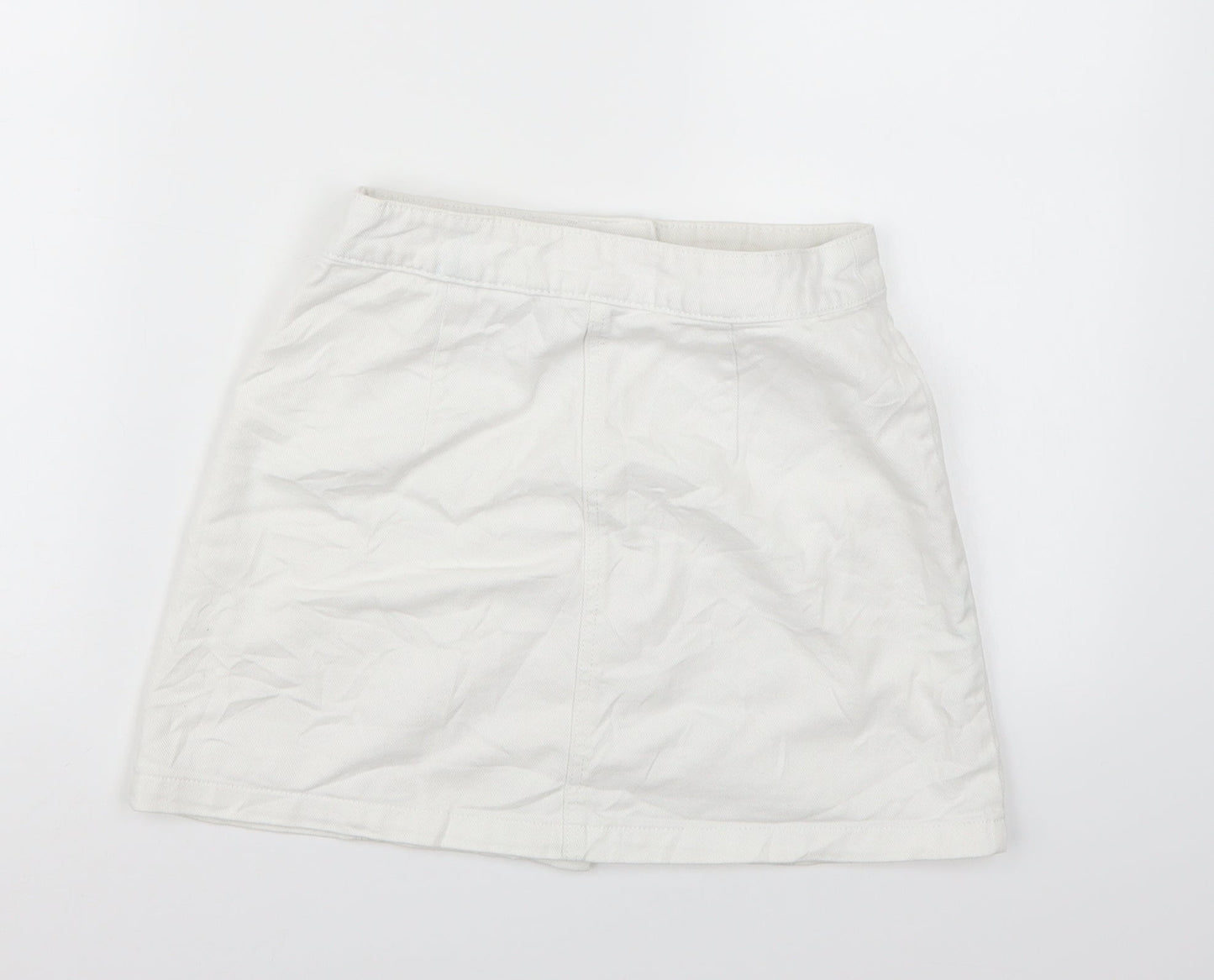 Divided by H&M Womens White  Denim A-Line Skirt Size 6
