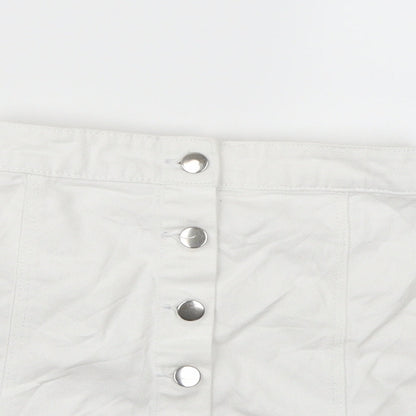 Divided by H&M Womens White  Denim A-Line Skirt Size 6