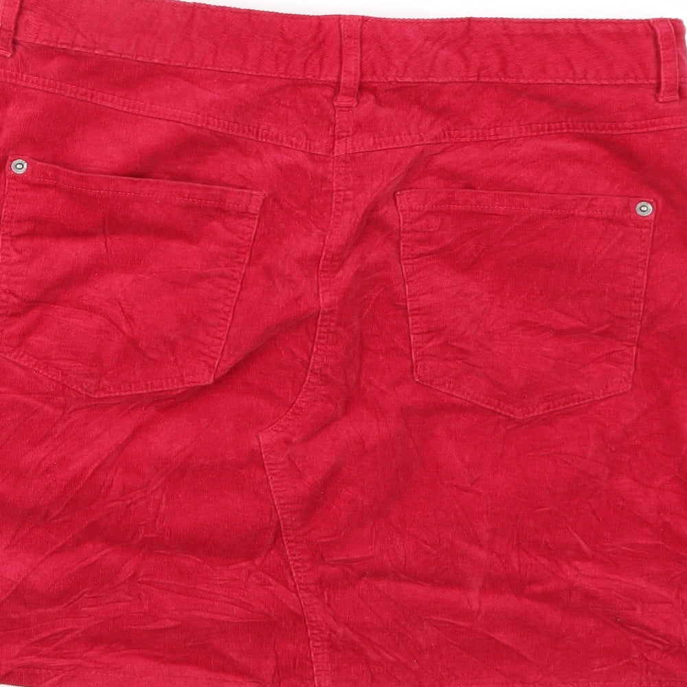 Marks and Spencer Womens Pink  Corduroy A-Line Skirt Size 12