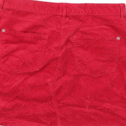 Marks and Spencer Womens Pink  Corduroy A-Line Skirt Size 12