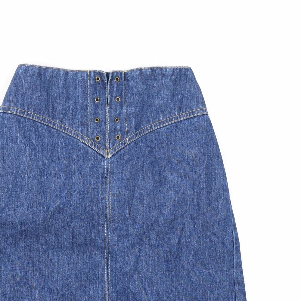 Marks and Spencer Girls Blue  Denim A-Line Skirt Size 11 Years