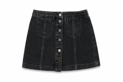 Topshop Womens Black  Denim A-Line Skirt Size 8