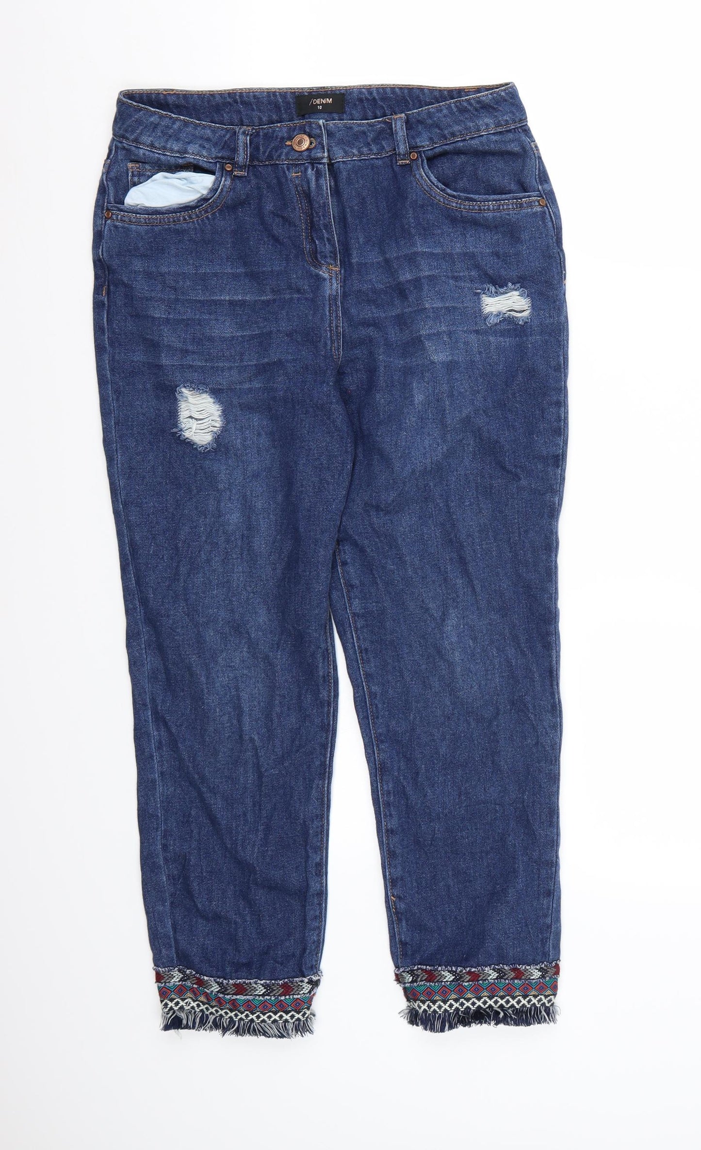 &DENIM Womens Blue  Denim Mom Jeans Size 10 L24 in