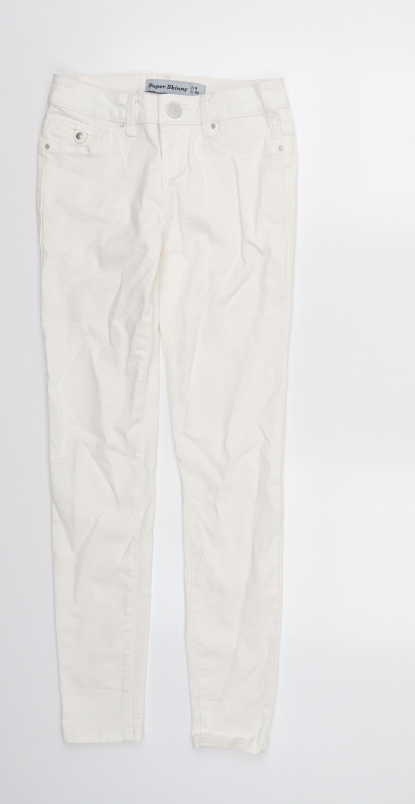 New Look Womens White  Denim Jegging Jeans Size 8 L28 in