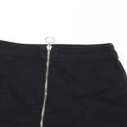 Divided by H&M Womens Black  Denim A-Line Skirt Size 8