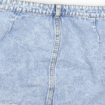 Pull&Bear Womens Blue  Denim A-Line Skirt Size L