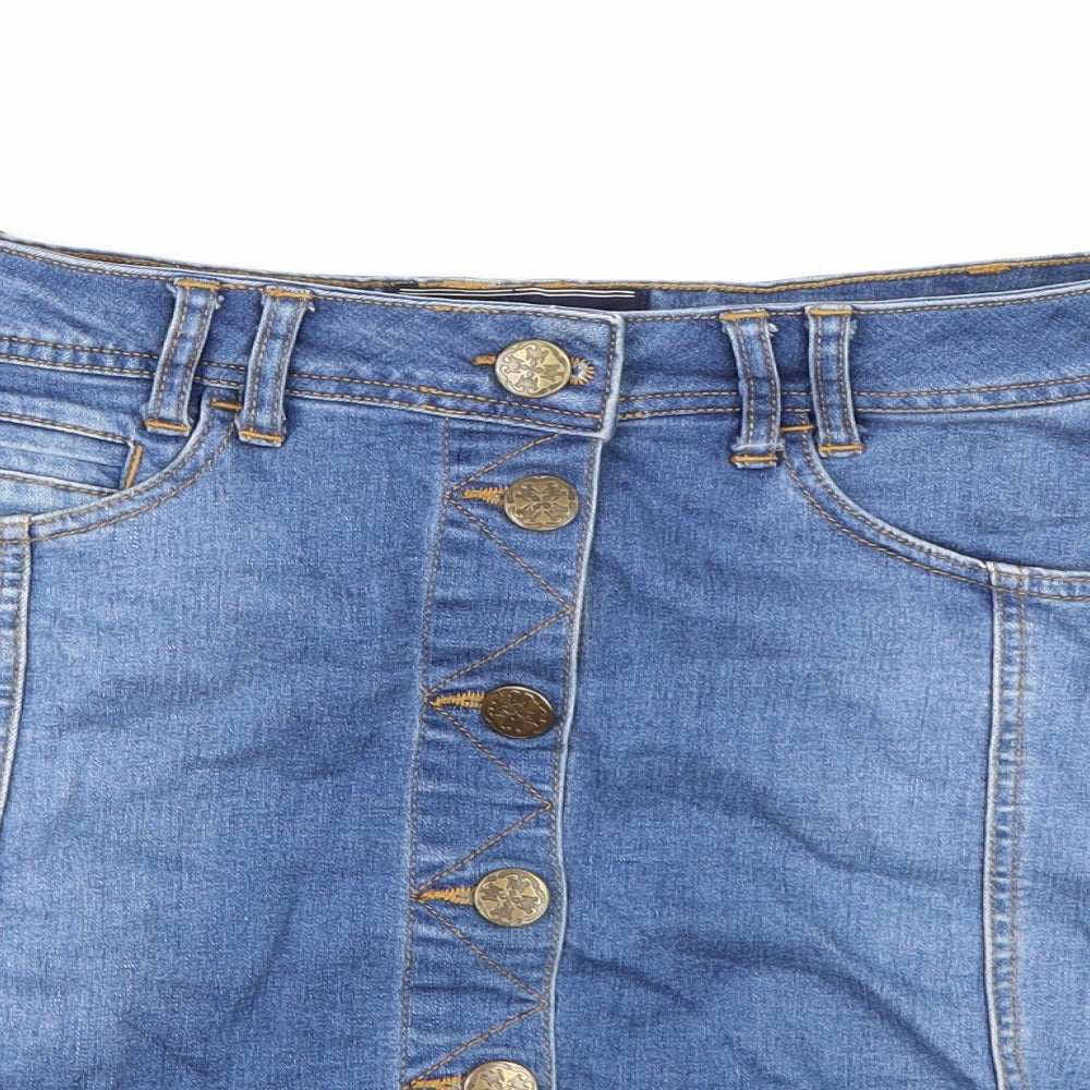 YES YES Womens Blue  Denim A-Line Skirt Size 8