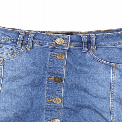 YES YES Womens Blue  Denim A-Line Skirt Size 8