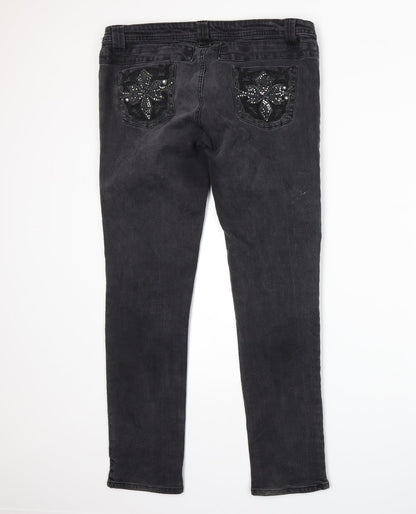 Love Denim Womens Grey   Skinny Jeans Size 16 L29 in
