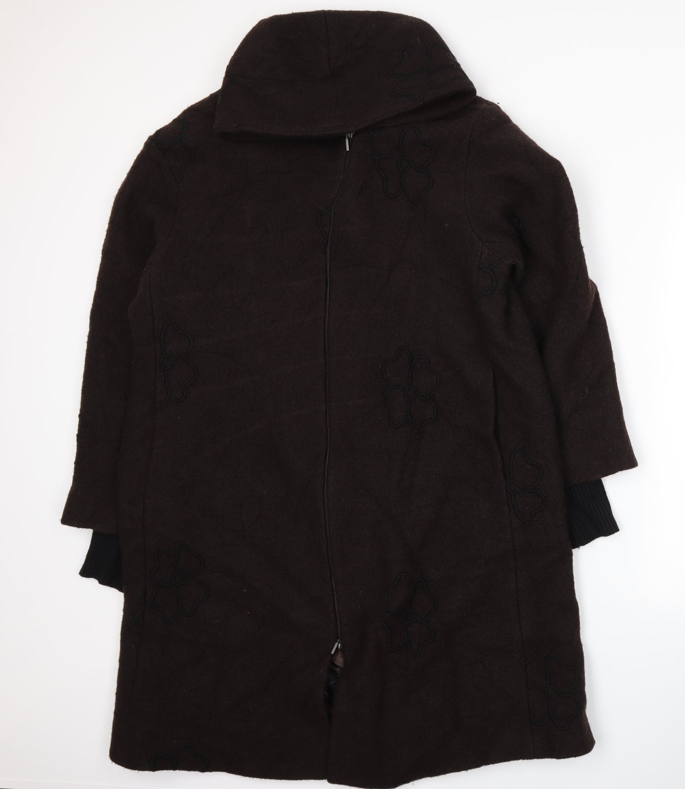 Womens UK Size 10 EVELIN BRANDT Brown Overcoat