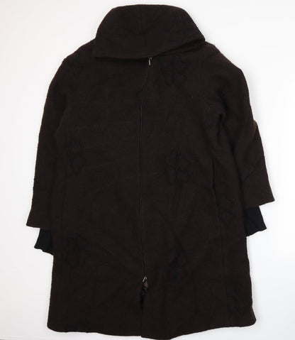 Womens UK Size 10 EVELIN BRANDT Brown Overcoat