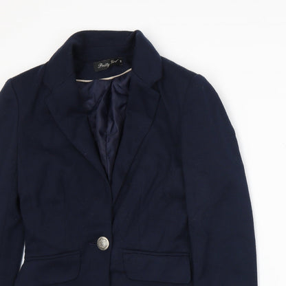 Pretty Girl Womens Blue   Jacket Suit Jacket Size XS
