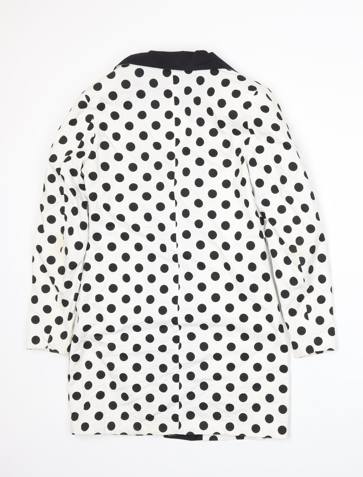 Boohoo Womens White Spotted  Jacket Suit Jacket Size 8