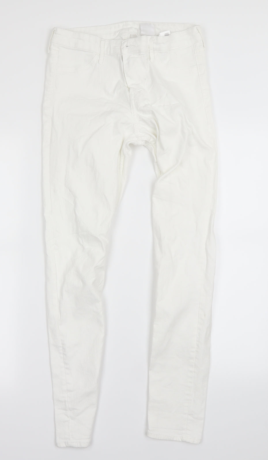 Womens UK Size 6 H&M Regular Fit Skinny White Jeans