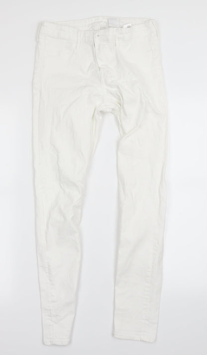 Womens UK Size 6 H&M Regular Fit Skinny White Jeans