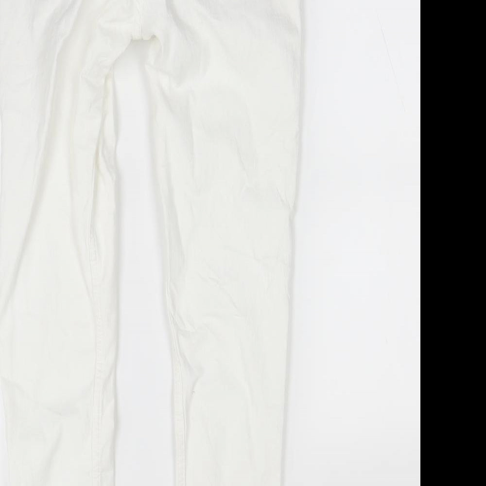 Womens UK Size 6 H&M Regular Fit Skinny White Jeans