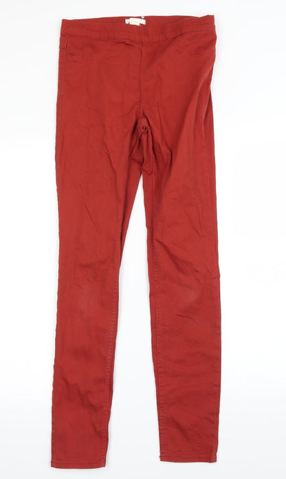 Womens UK Size 8 H&M Regular Fit Mom Red Jeans