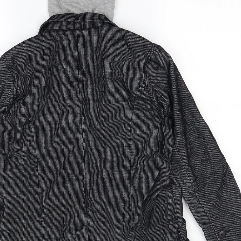 Lime Boys Black Striped  Gilet Jacket Size 11 Years