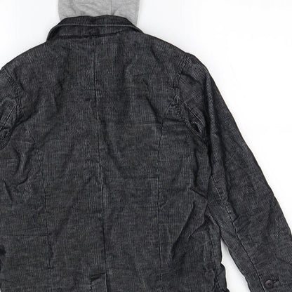 Lime Boys Black Striped  Gilet Jacket Size 11 Years