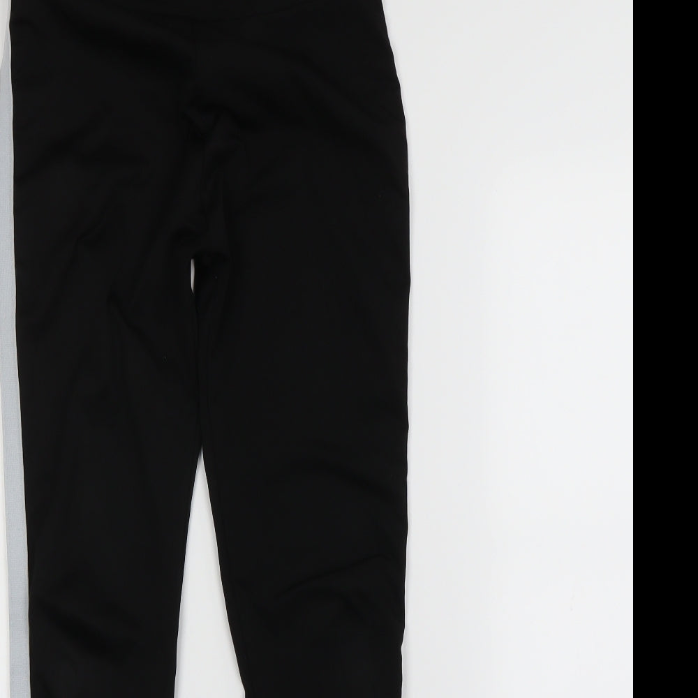 Preworn Girls Black Striped  Jegging Trousers Size XL