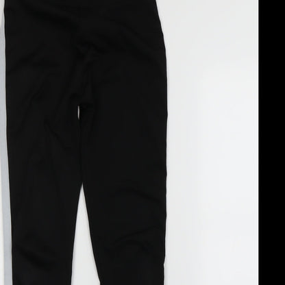 Preworn Girls Black Striped  Jegging Trousers Size XL