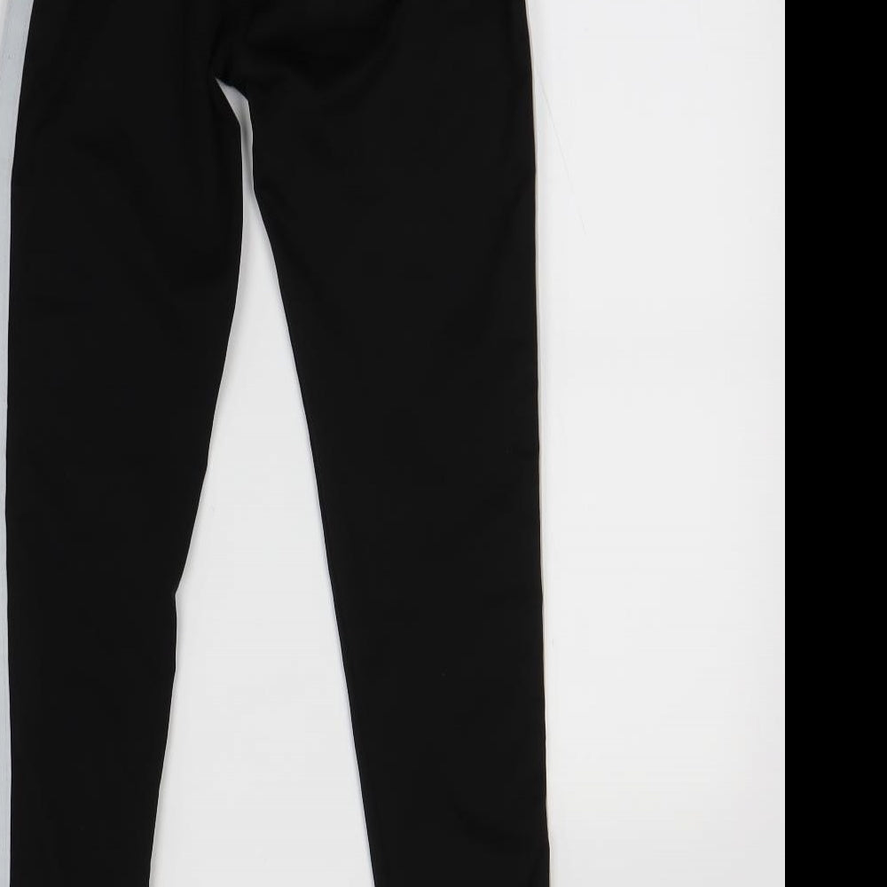 Preworn Girls Black Striped  Jegging Trousers Size XL