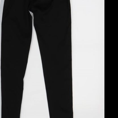 Preworn Girls Black Striped  Jegging Trousers Size XL