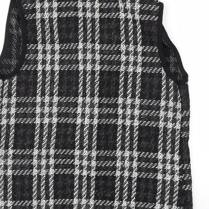 Apricot Womens Black Check  Jacket Waistcoat Size S