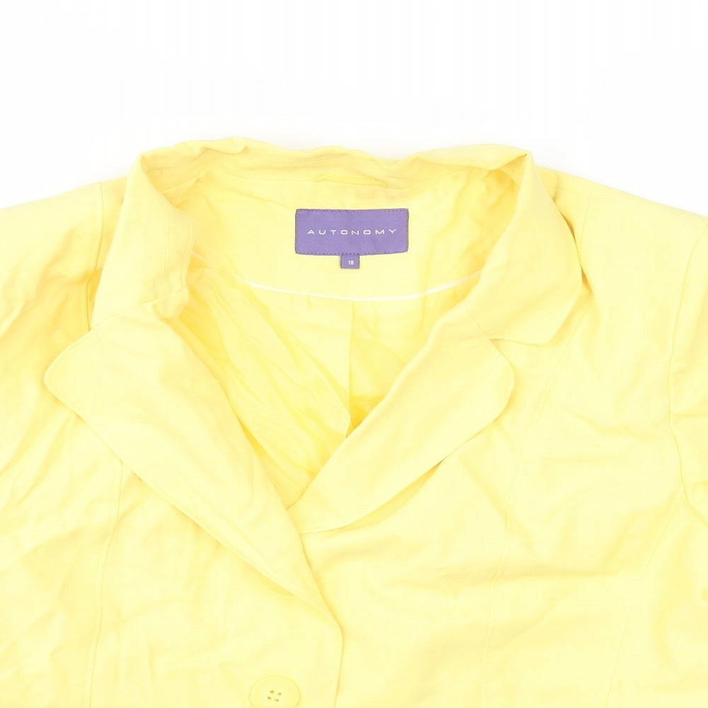 Autonomy Womens Yellow   Jacket Blazer Size 18