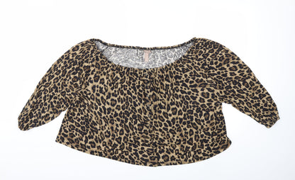 Womens UK Size 2XL H&M Brown Basic Blouse