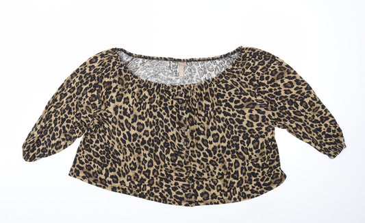 Womens UK Size 2XL H&M Brown Basic Blouse