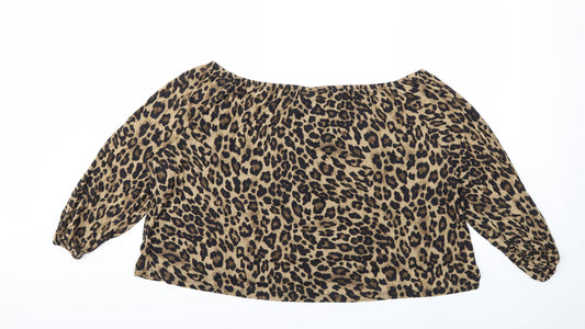 Womens UK Size 2XL H&M Brown Basic Blouse
