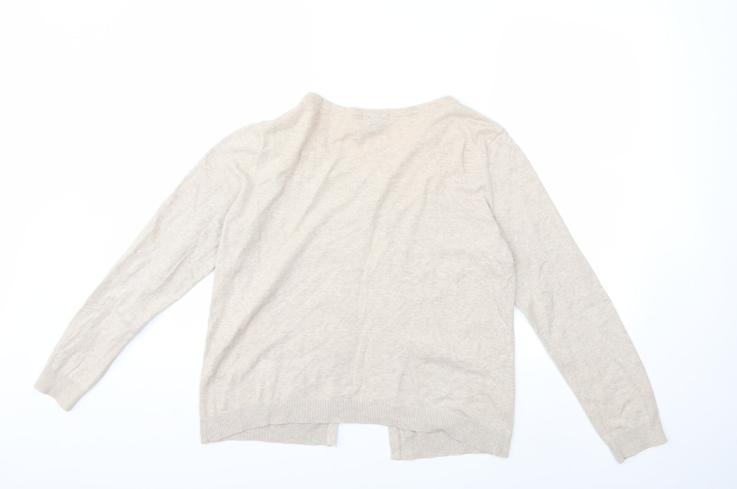 H&M Womens Beige  Knit Cardigan Jumper Size M