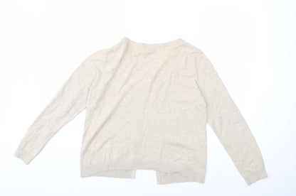 H&M Womens Beige  Knit Cardigan Jumper Size M