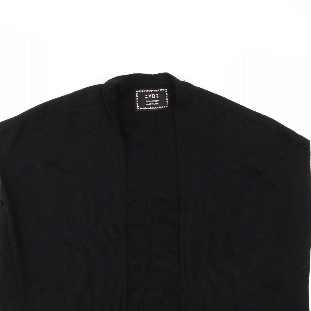Young Dimension Girls Black  Knit Cardigan Jumper Size 9-10 Years