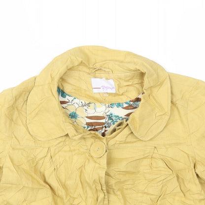 Papaya Womens Yellow   Jacket Coat Size 10