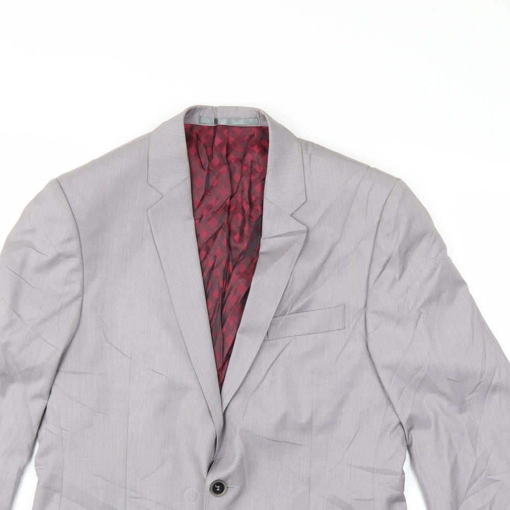 Mens UK Size 38 Preworn Regular Grey Suit Jacket
