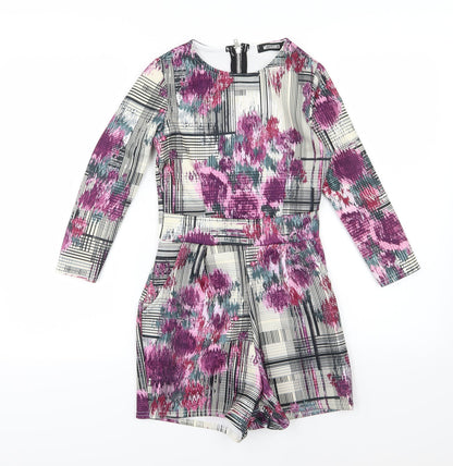 Missguided Womens Multicoloured Striped  Playsuit One-Piece Size 6 L3 in