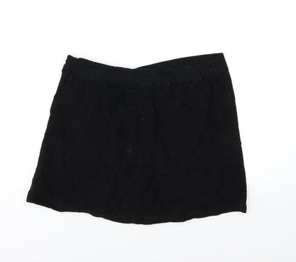 Lulua Womens Black  Corduroy A-Line Skirt Size L