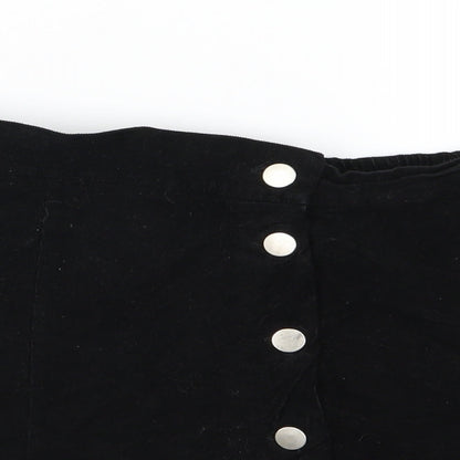 Lulua Womens Black  Corduroy A-Line Skirt Size L