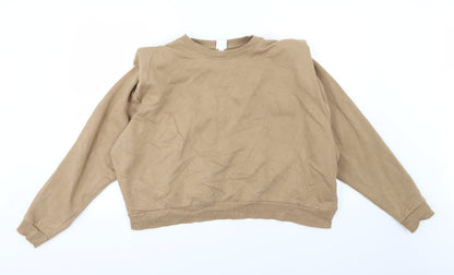 H&M Womens Brown  Jersey Pullover Sweatshirt Size XL  - Padded Shoulders