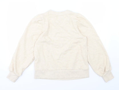 Dorothy Perkins Womens Beige  Jersey Pullover Sweatshirt Size 8