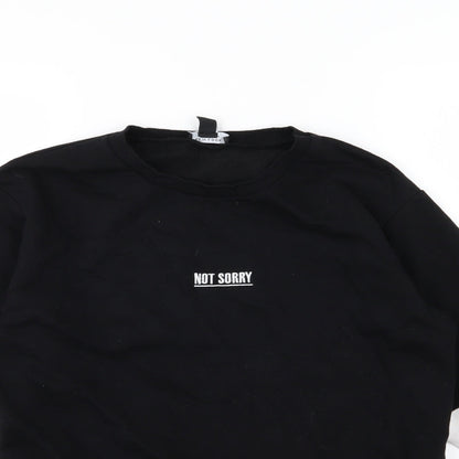 New Look Girls Black Striped Jersey Pullover Sweatshirt Size 14-15 Years  - Not sorry
