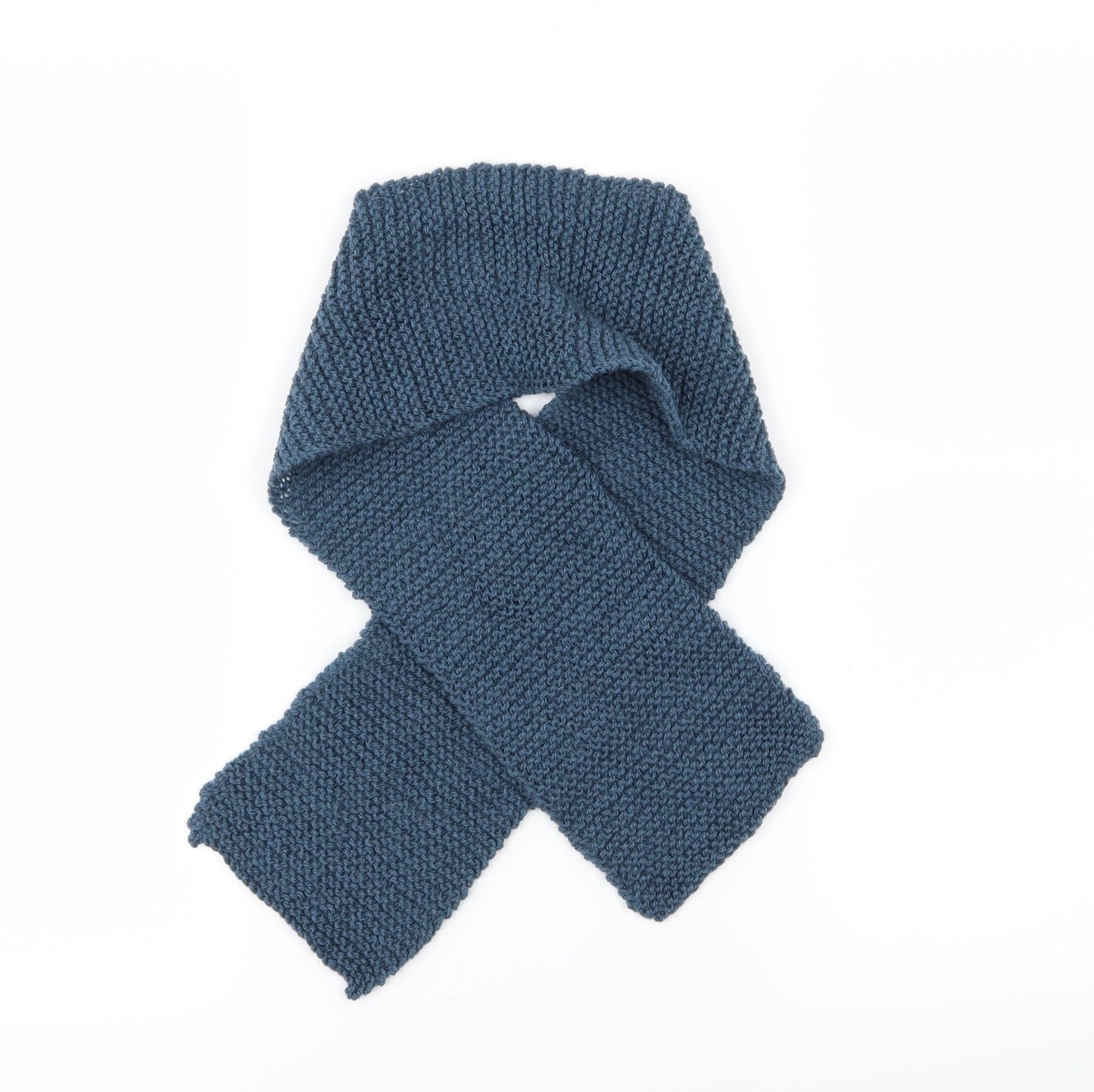 Preworn Mens Blue  Knit Rectangle Scarf Scarf One Size