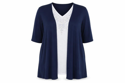 Gabrielle Vicenza Womens Blue  Jersey A-Line  Size 16  - Layered
