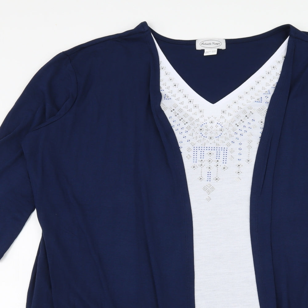 Gabrielle Vicenza Womens Blue  Jersey A-Line  Size 16  - Layered