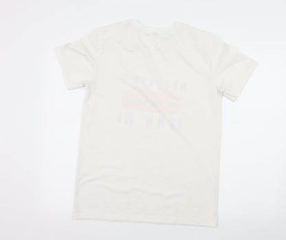 Preworn Mens White Geometric Jersey  T-Shirt Size XL  - Netflix and Ba N H Mi