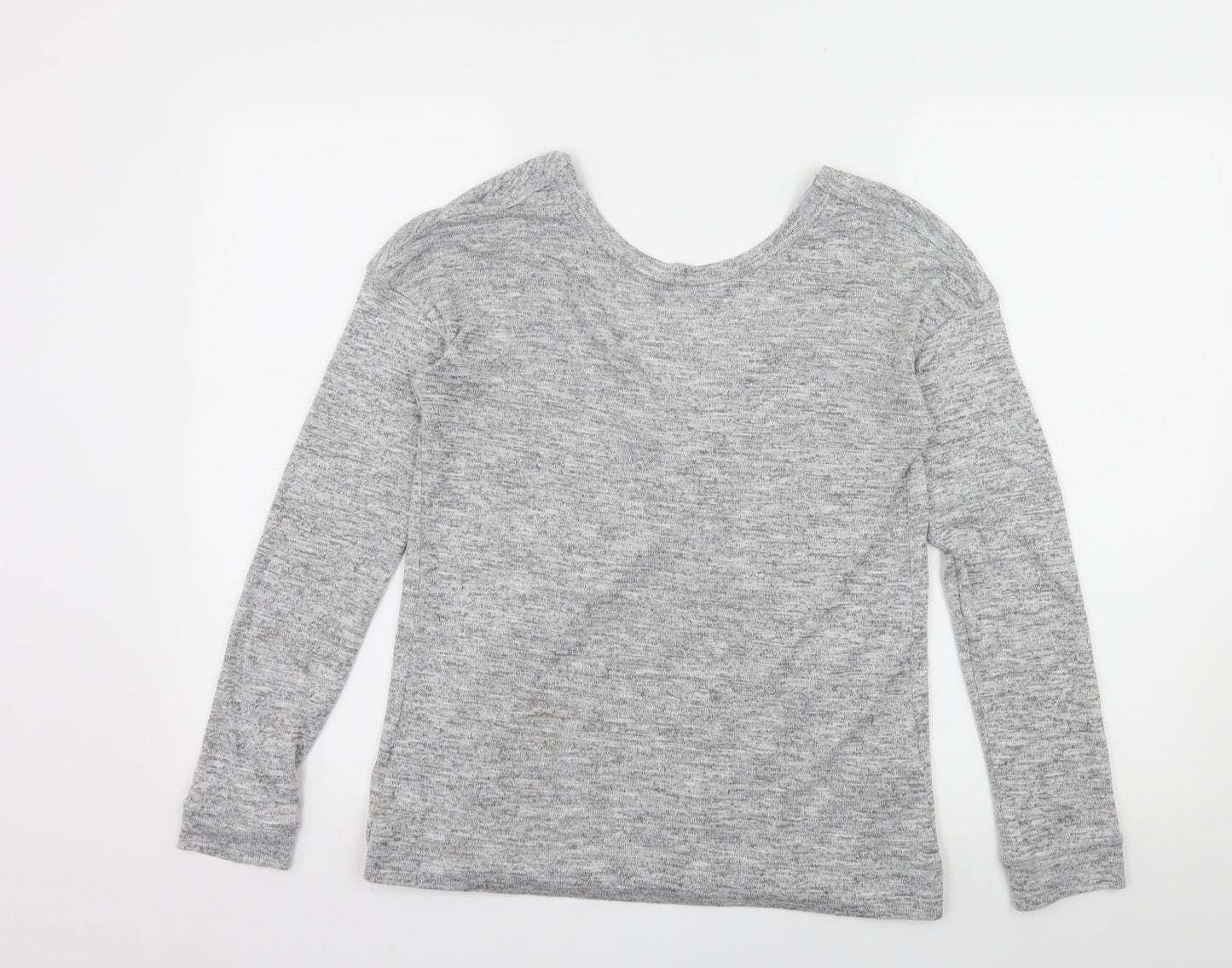Miss Selfridge Womens Grey  Jersey Basic T-Shirt Size 8  - Open Back